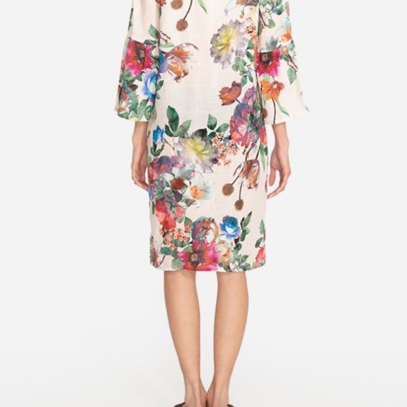 Johnny Was Workshop Linen Floral Shift Dress - Picture 2 of 9